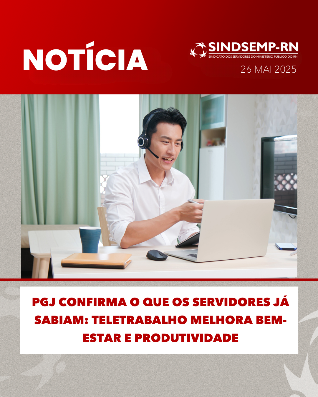 PGJ confirma o que os servidores já sabiam: teletrabalho melhora bem-estar e produtividade
