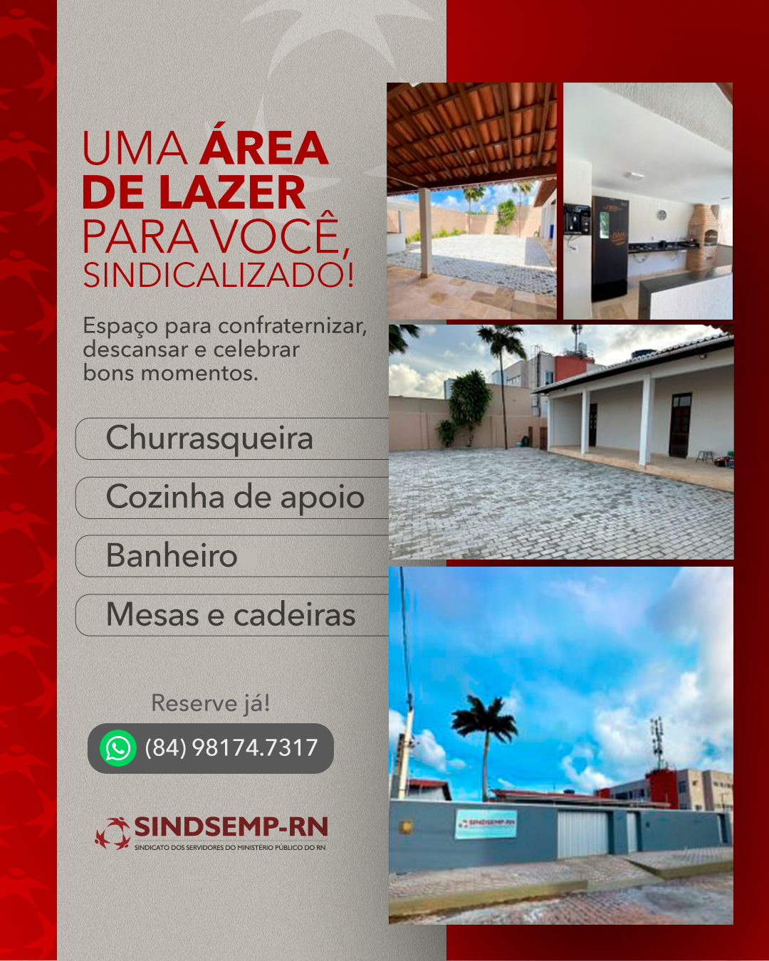 Fim de ano chegando? Garanta já sua data na área de lazer do SindsempRN!
