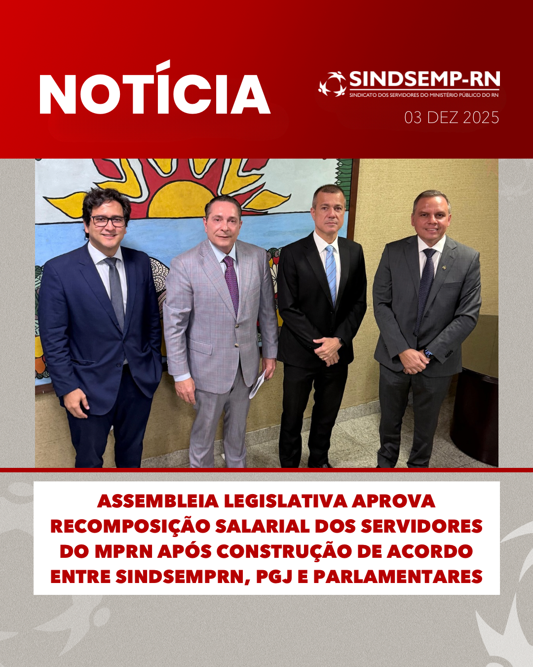 Assembleia Legislativa aprova recomposição salarial dos servidores do MPRN após construção de acordo entre SindsempRN, PGJ e parlamentares